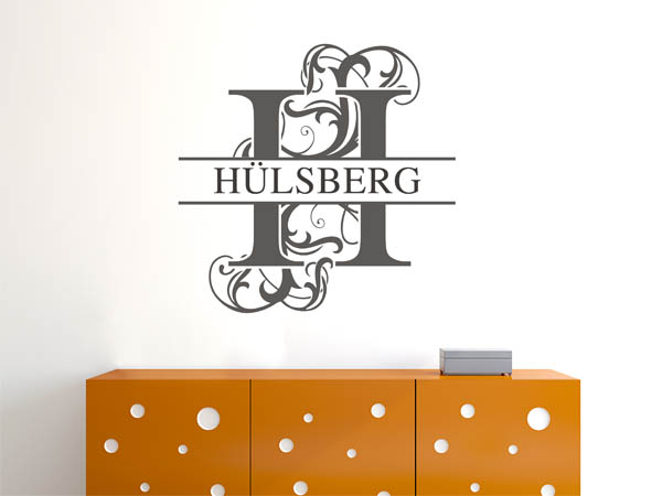 Wandtattoo verschnörkeltes H mit Hülsberg