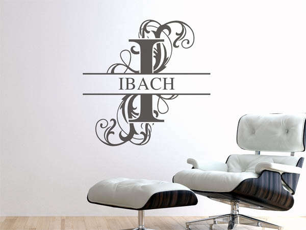 Wandtattoo verschnörkeltes I mit Ibach
