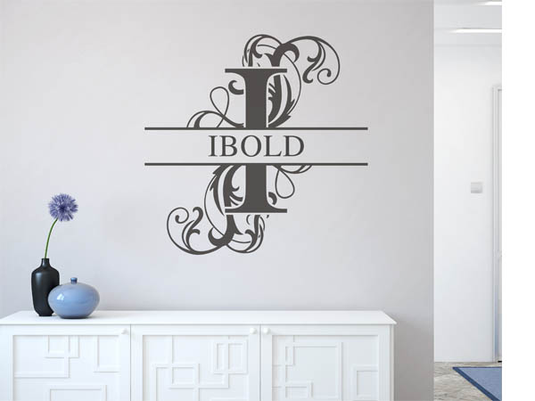 Wandtattoo verschnörkeltes I mit Ibold