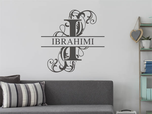 Wandtattoo verschnörkeltes I mit Ibrahimi