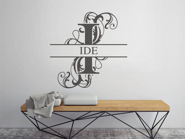 Wandtattoo verschnörkeltes I mit Ide
