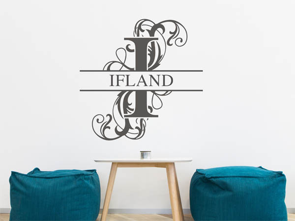 Wandtattoo verschnörkeltes I mit Ifland