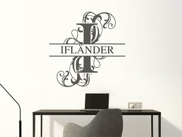 Wandtattoo verschnörkeltes I mit Ifländer