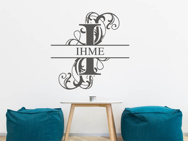 Wandtattoo verschnörkeltes I mit Ihme