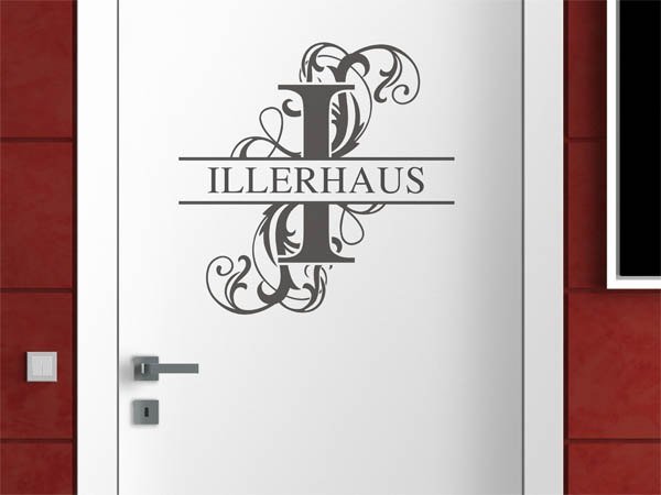 Wandtattoo verschnörkeltes I mit Illerhaus