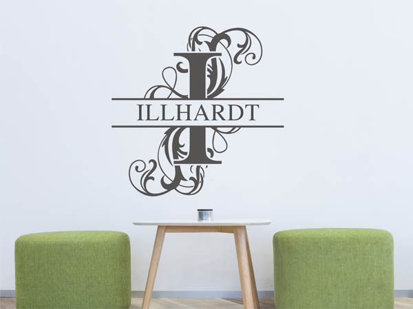 Wandtattoo verschnörkeltes I mit Illhardt