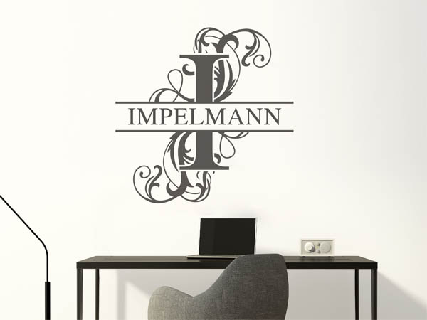 Wandtattoo verschnörkeltes I mit Impelmann