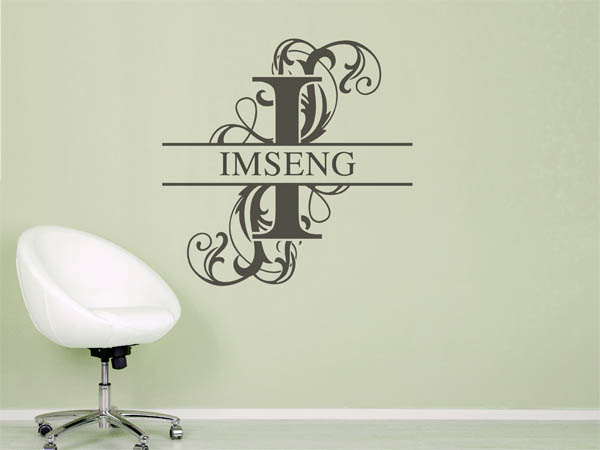 Wandtattoo verschnörkeltes I mit Imseng