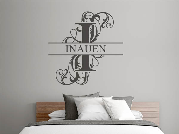 Wandtattoo verschnörkeltes I mit Inauen