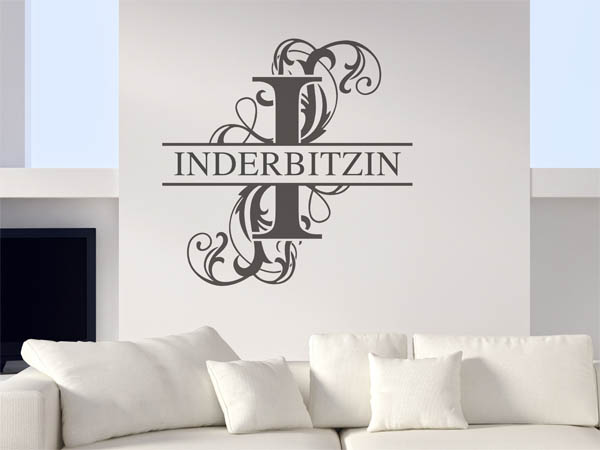 Wandtattoo verschnörkeltes I mit Inderbitzin