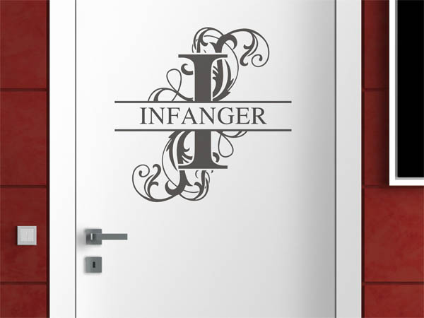 Wandtattoo verschnörkeltes I mit Infanger
