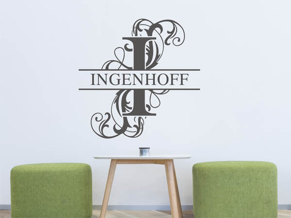 Wandtattoo verschnörkeltes I mit Ingenhoff