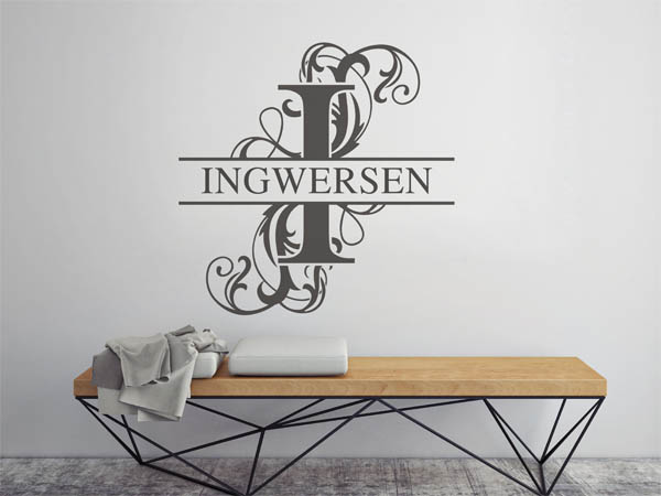 Wandtattoo verschnörkeltes I mit Ingwersen