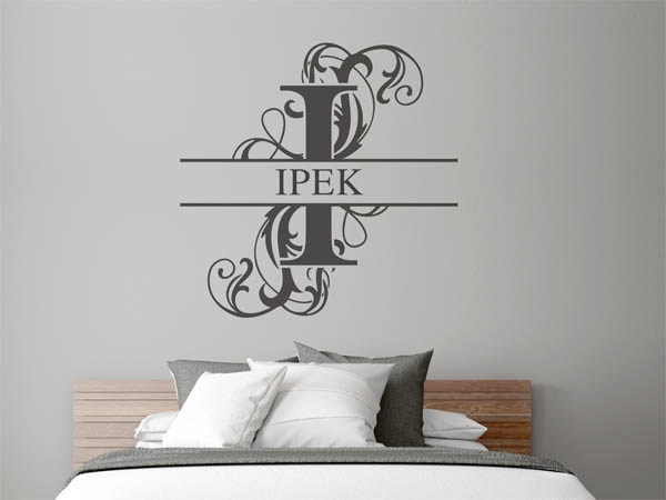 Wandtattoo verschnörkeltes I mit Ipek