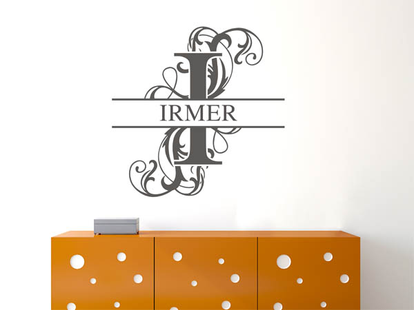 Wandtattoo verschnörkeltes I mit Irmer