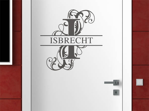 Wandtattoo verschnörkeltes I mit Isbrecht