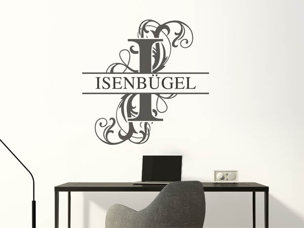 Wandtattoo verschnörkeltes I mit Isenbügel