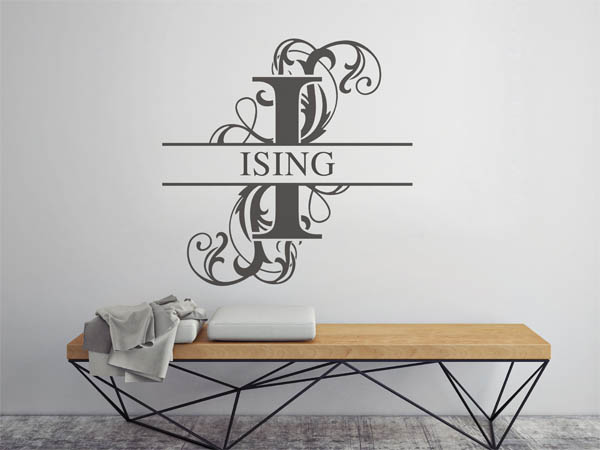 Wandtattoo verschnörkeltes I mit Ising