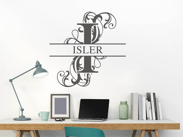 Wandtattoo verschnörkeltes I mit Isler
