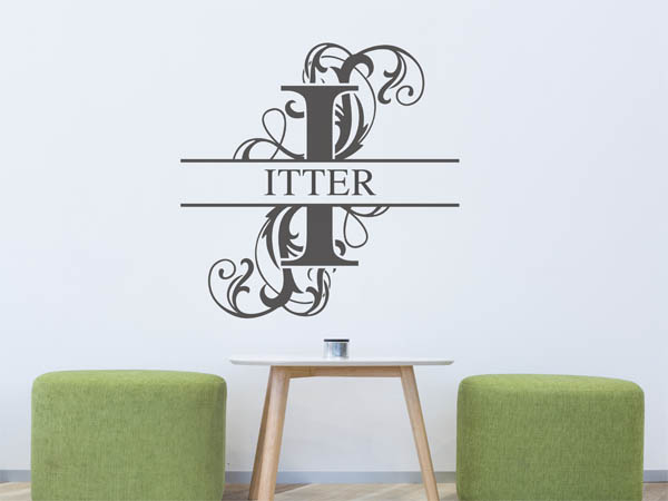 Wandtattoo verschnörkeltes I mit Itter