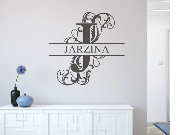 Wandtattoo verschnörkeltes J mit Jarzina