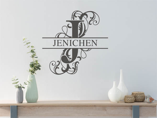 Wandtattoo verschnörkeltes J mit Jenichen