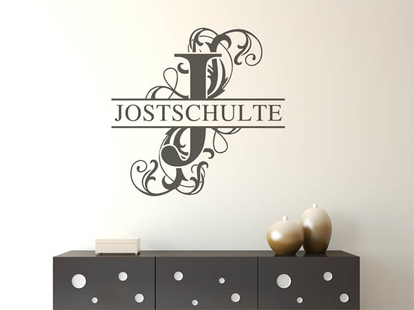 Wandtattoo verschnörkeltes J mit Jostschulte