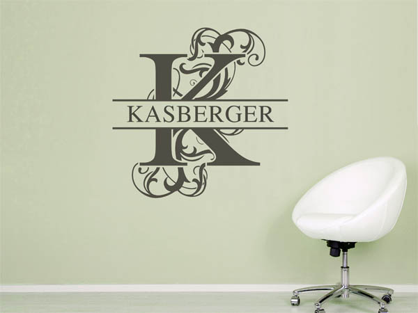 Wandtattoo verschnörkeltes K mit Kasberger