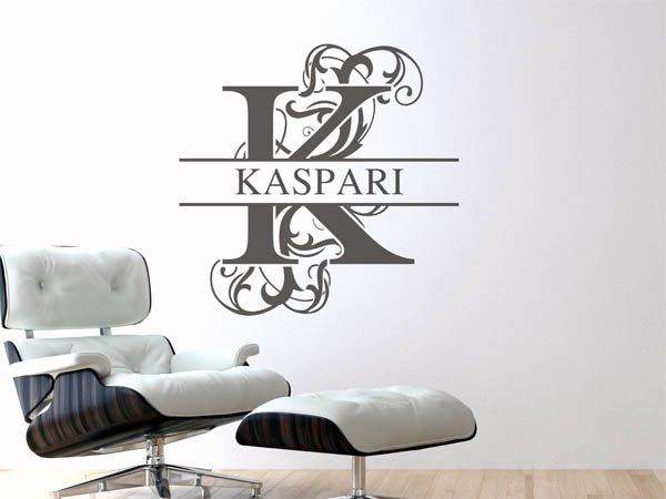 Wandtattoo verschnörkeltes K mit Kaspari