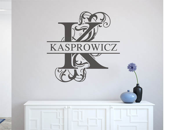 Wandtattoo verschnörkeltes K mit Kasprowicz