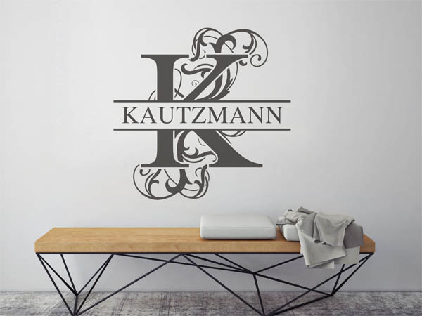 Wandtattoo verschnörkeltes K mit Kautzmann