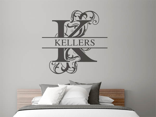 Wandtattoo verschnörkeltes K mit Kellers