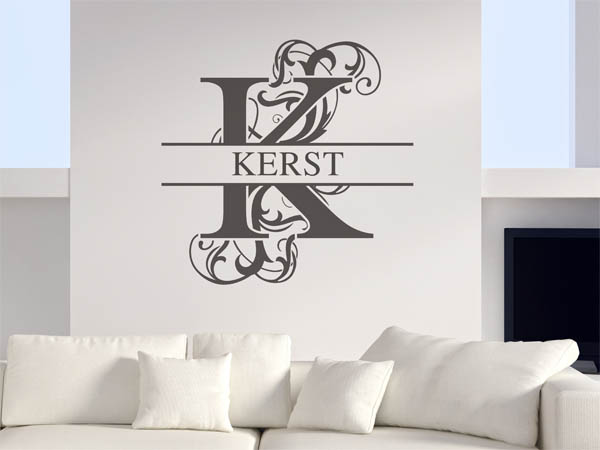 Wandtattoo verschnörkeltes K mit Kerst
