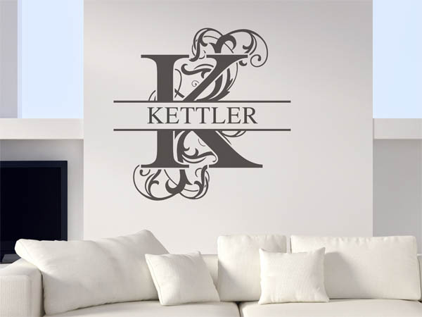 Wandtattoo verschnörkeltes K mit Kettler