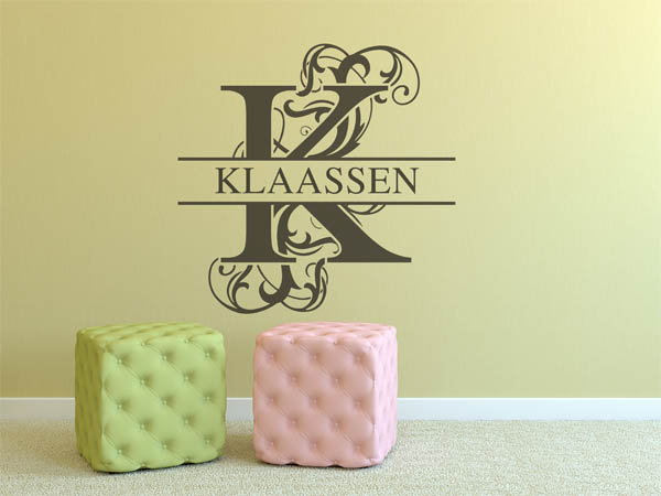 Wandtattoo verschnörkeltes K mit Klaassen