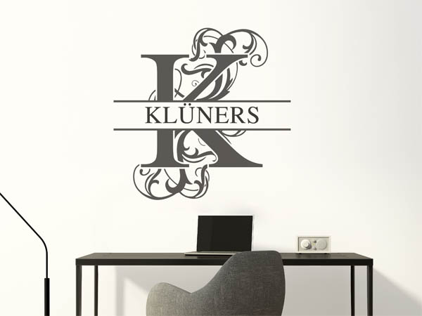 Wandtattoo verschnörkeltes K mit Klüners