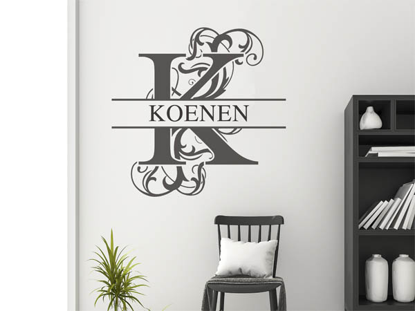 Wandtattoo verschnörkeltes K mit Koenen
