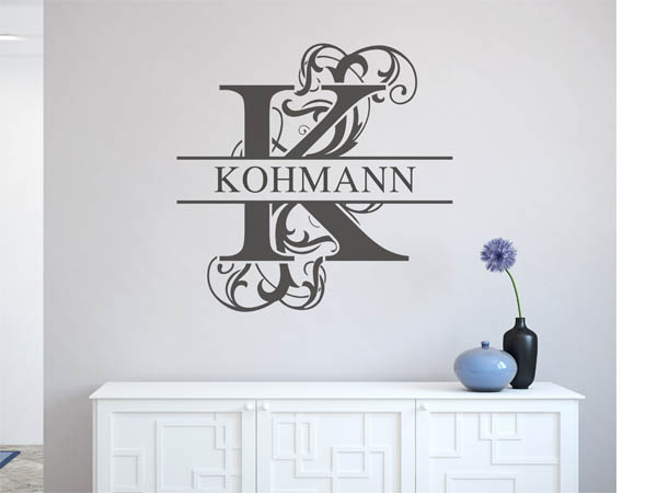 Wandtattoo verschnörkeltes K mit Kohmann