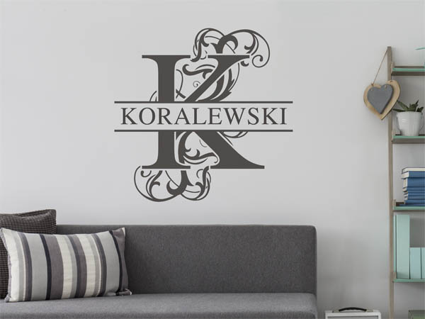 Wandtattoo verschnörkeltes K mit Koralewski