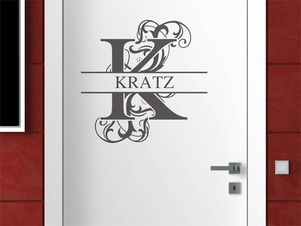 Wandtattoo verschnörkeltes K mit Kratz