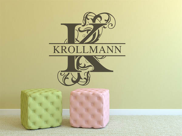 Wandtattoo verschnörkeltes K mit Krollmann