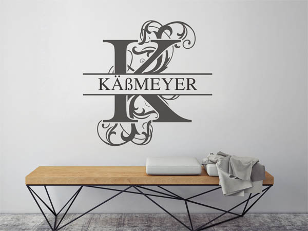 Wandtattoo verschnörkeltes K mit Käßmeyer
