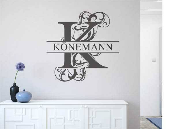 Wandtattoo verschnörkeltes K mit Könemann