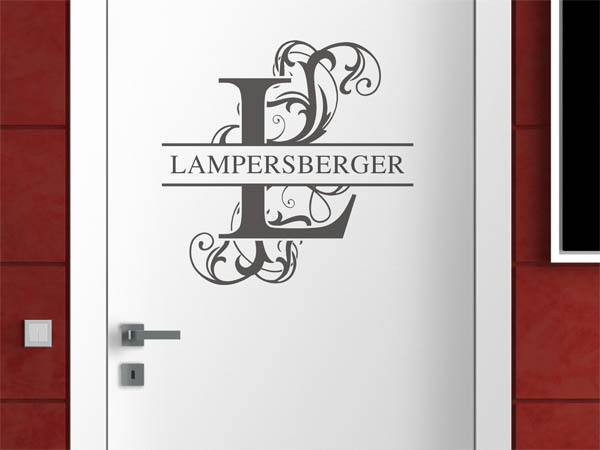 Wandtattoo verschnörkeltes L mit Lampersberger