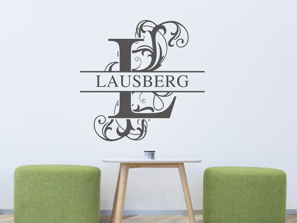 Wandtattoo verschnörkeltes L mit Lausberg