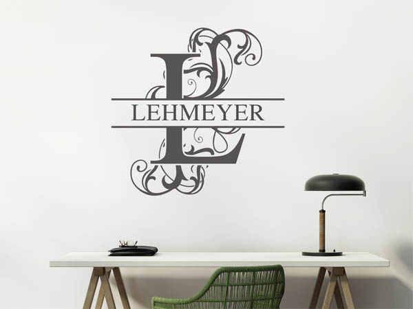 Wandtattoo verschnörkeltes L mit Lehmeyer