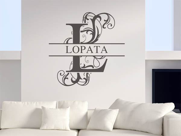 Wandtattoo verschnörkeltes L mit Lopata