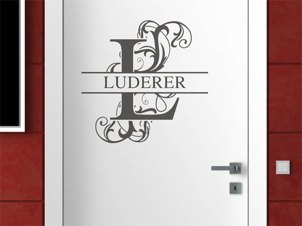 Wandtattoo verschnörkeltes L mit Luderer