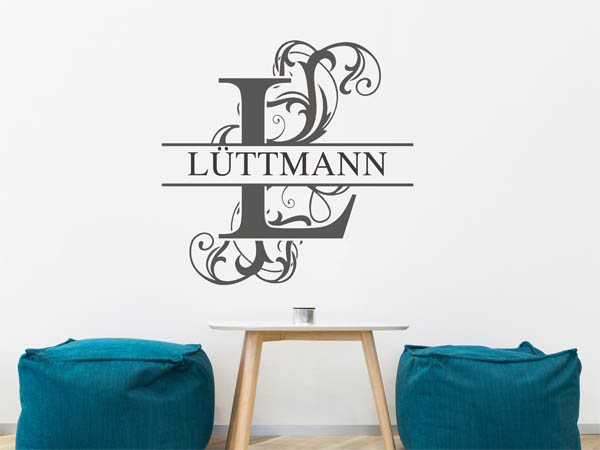 Wandtattoo verschnörkeltes L mit Lüttmann