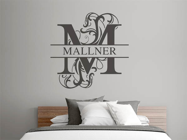 Wandtattoo verschnörkeltes M mit Mallner